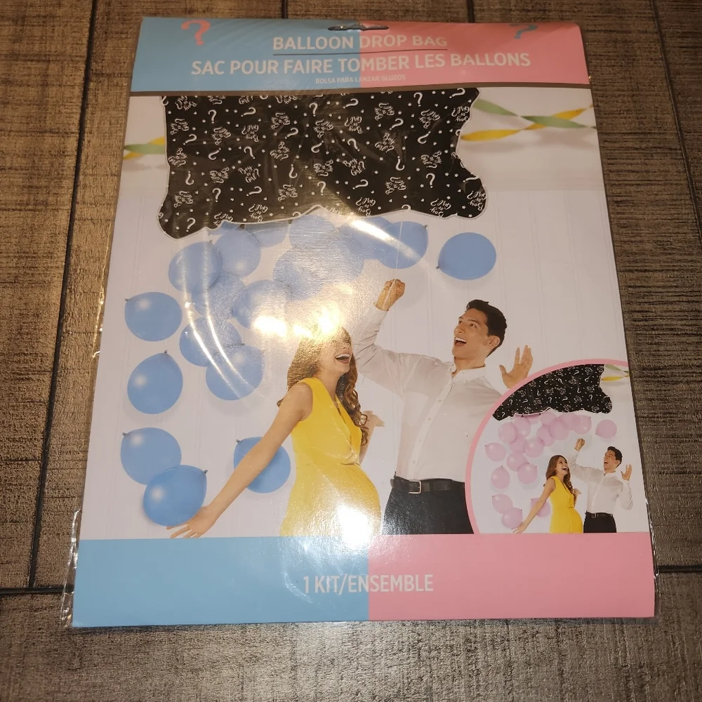 NEW Gender Reveal Balloon Drop Bag Set - Black